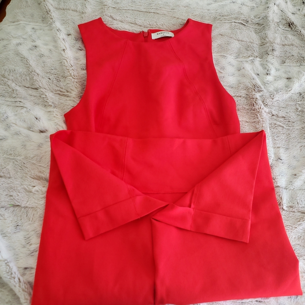 BABATON ARITZIA "MIGUEL" RED ORANGE SLEEVELESS DRESS  SIZE 4 - Picture 7 of 15